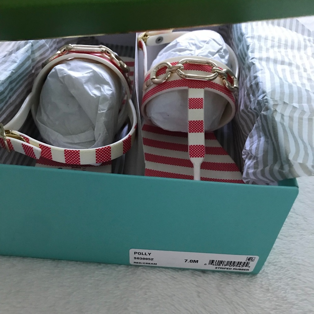 NWT Kate Spade red and white rubber sandals - Picture 6 of 6